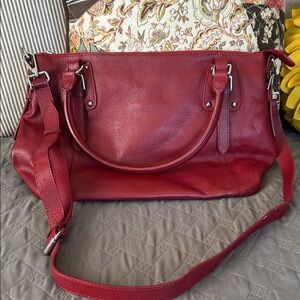 Red Leather Satchel purse
